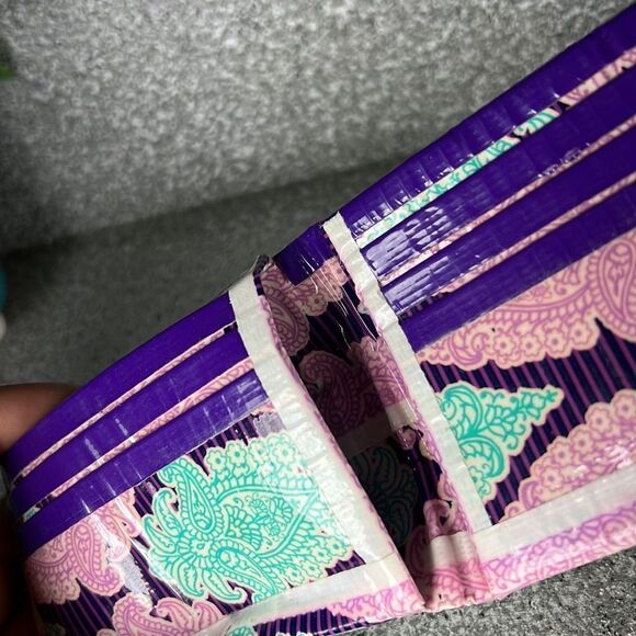Duct Tape Wallet Paisley Boho Hippie Unique - Picture 5 of 5